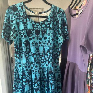 LuLaRoe Disney Amelia Blue Fairytale Snow White Dress Size 2XL